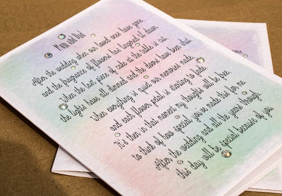 Poeme De Mariage Mariee A Sa Maman Et Papa Maman Et Papa Etsy