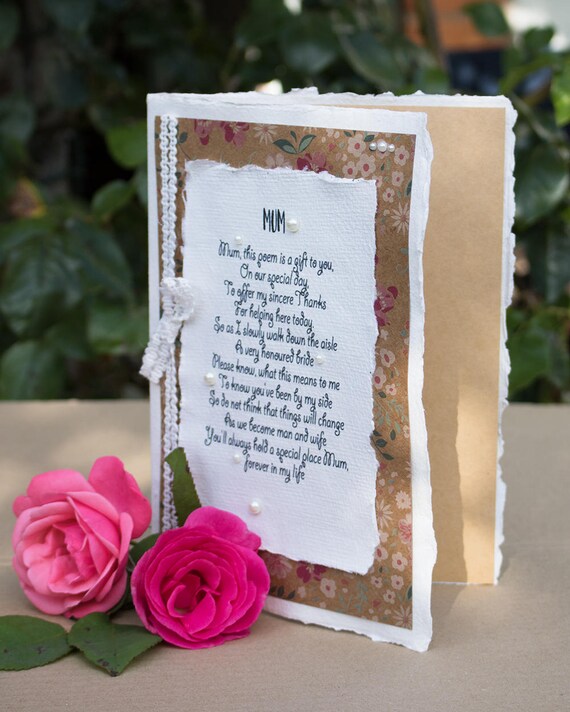 Vintage//Rústico /'a mi esposa /"mismo sexo día de boda tarjeta poema