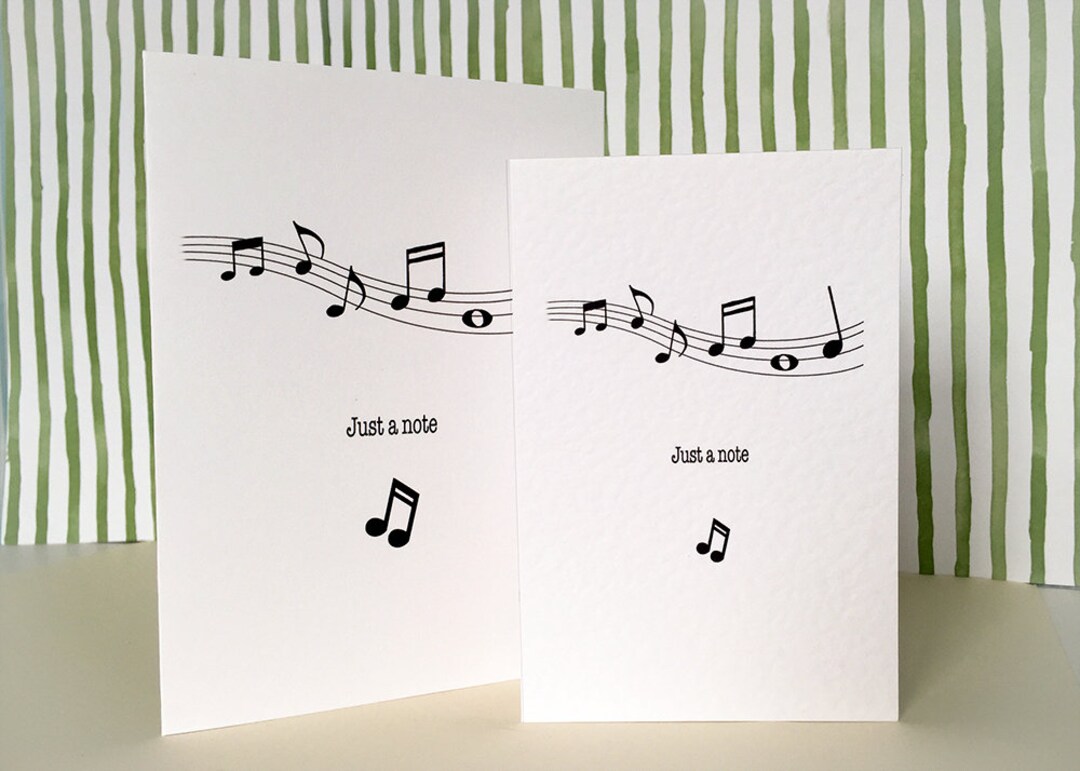 Just a Note Greeting Card, or a Pack of 5, Just a Note Notecards, Music