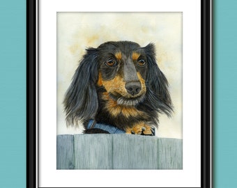 Dachshund Dog Art, An Original Watercolour Painting, NOT A PRINT, Pet Portrait, Realistic Dog Illustration, For Dachshund or Dog Lovers