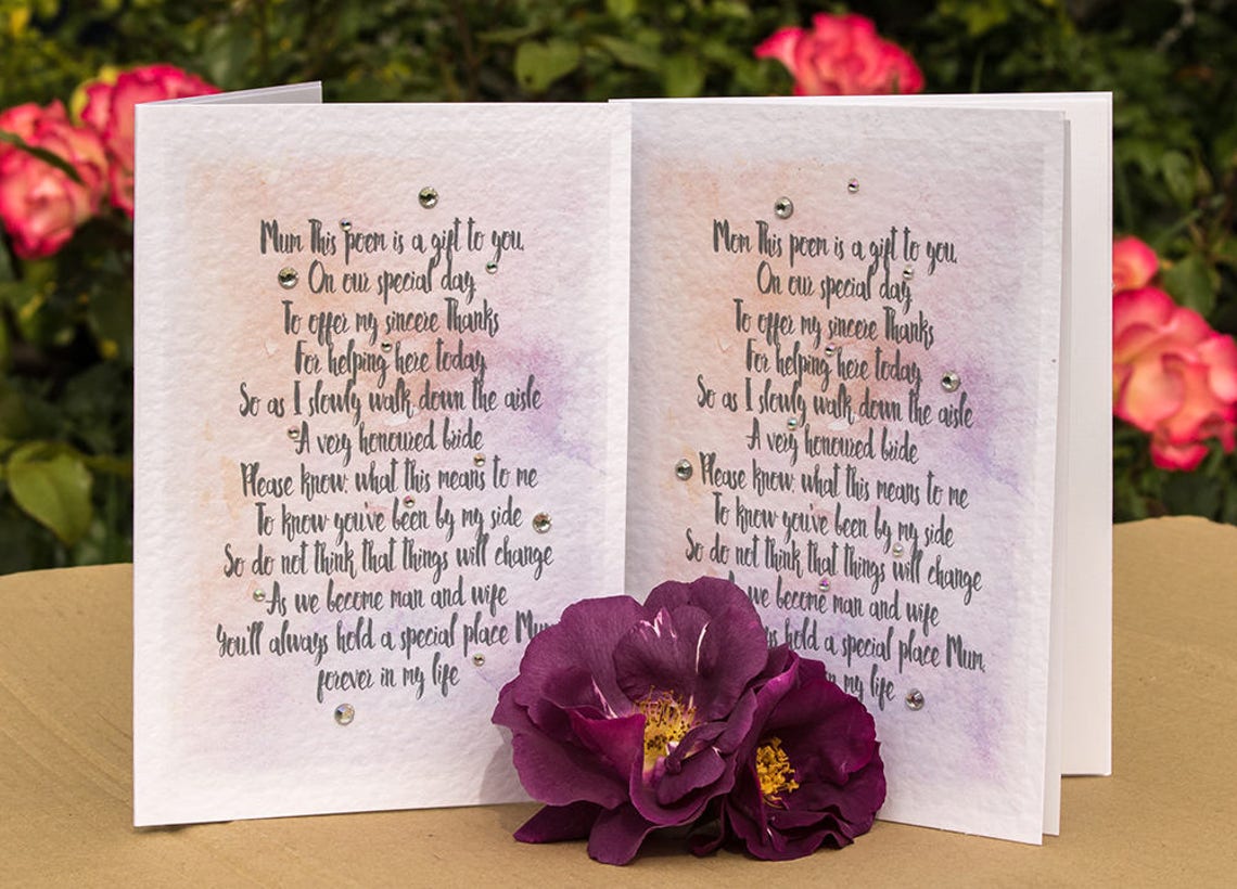 Bruiloft Gedicht van de bruid aan haar moeder moeder gedicht - Etsy