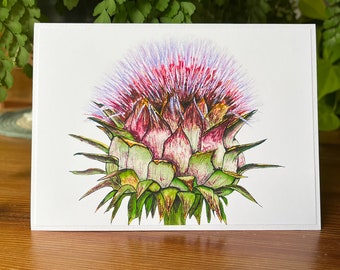 Jerusalem Artichoke Greeting Card, printed from my Own Original ink and Watercolour Painting, A Blank Card for any Occasion or Recipient