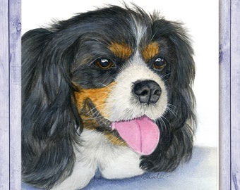 Cavalier King Charles Fine Art PRINT von einem Original Aquarell Malerei, Pet Portrait, Spaniel Malerei, Hund Illustration, für Hundeliebhaber