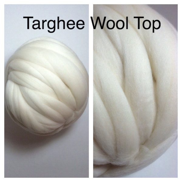 Targhee Wool Top Undyed / Targhee Roving Ecru / 1lb / 16oz