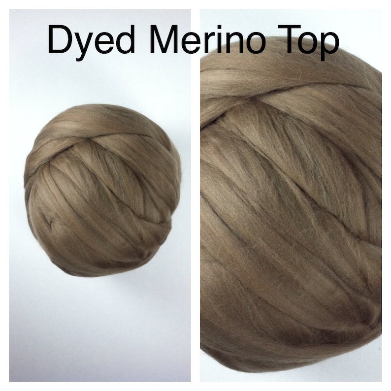 Mocha Dyed Merino Top Dyed Merino Roving Brown Merino Felting 2oz 4oz 8oz