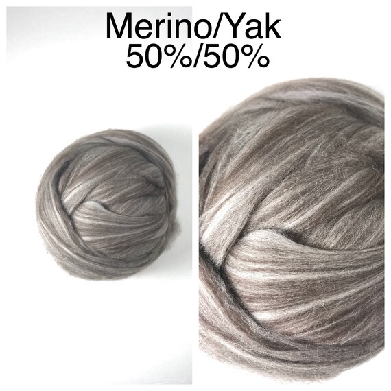 Tibetan Yak Merino Wool 50/50 Undyed Natural Color Luxury 2oz 4oz 8oz