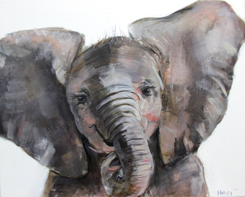 Little Elephant print on canvas image 1