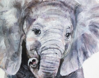 Little Elephant 2 print on canvas