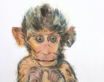 Little Monkey print on canvas