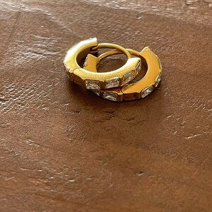 thick cz huggie earrings