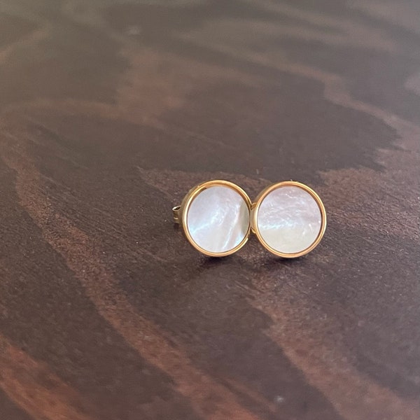 Small Flat Pearl Earrings Etsy UK