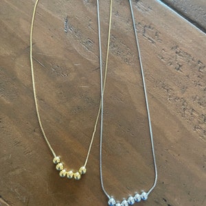 simple stainless steel beaded choker