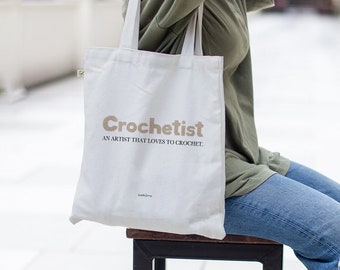 Bag for Crochet Eco-Friendly Tote Bag for Women Crocheter Bday Gifts Crafts Bag Cute Minimalist Bag Thoughtful Gift for Her Bohemian Style