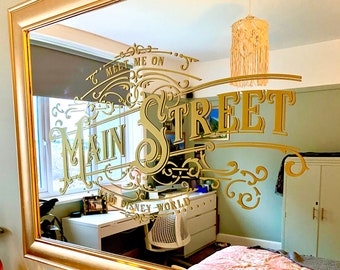 Main Street Decal, Meet Me On Main Street Wall Sticker, Main Street Mirror Decal, Disney home decor wall decoration (Mirror NOT included)