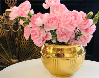 VINTAGE BRASS PLANTER , Home Decor, Golden Tone, Hollywood Regency