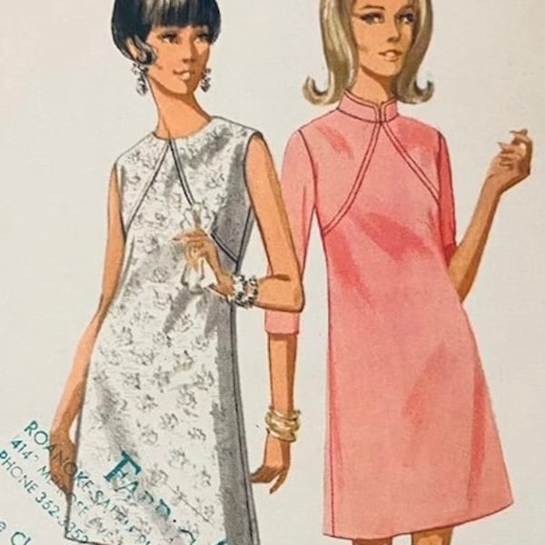 VINTAGE PATTERN, Retro DRESS, Butterick 4869, Vintage Fashion, 1960s Sewing Pattern, Vintage Dress, Size 16 Bust 38