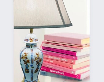 IMARI PORCELAIN LAMP, Chinoiserie Chic, Ginger Jar, Brass Base, Orange Blue White, Asian Style, Classic Interior