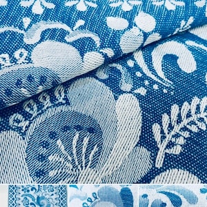 BLUE WHITE TOWEL, Kitchen Towel, Tea Towel, Cotton Jacquard, Gift Idea