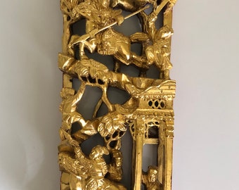 Antique Chinoiserie Chic Decor • Chinese Temple Wood Carving