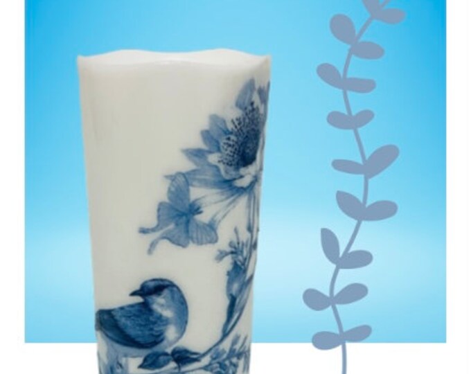 BLUE WHITE Candle LED Gift Idea Chinoiserie Chic Etsy