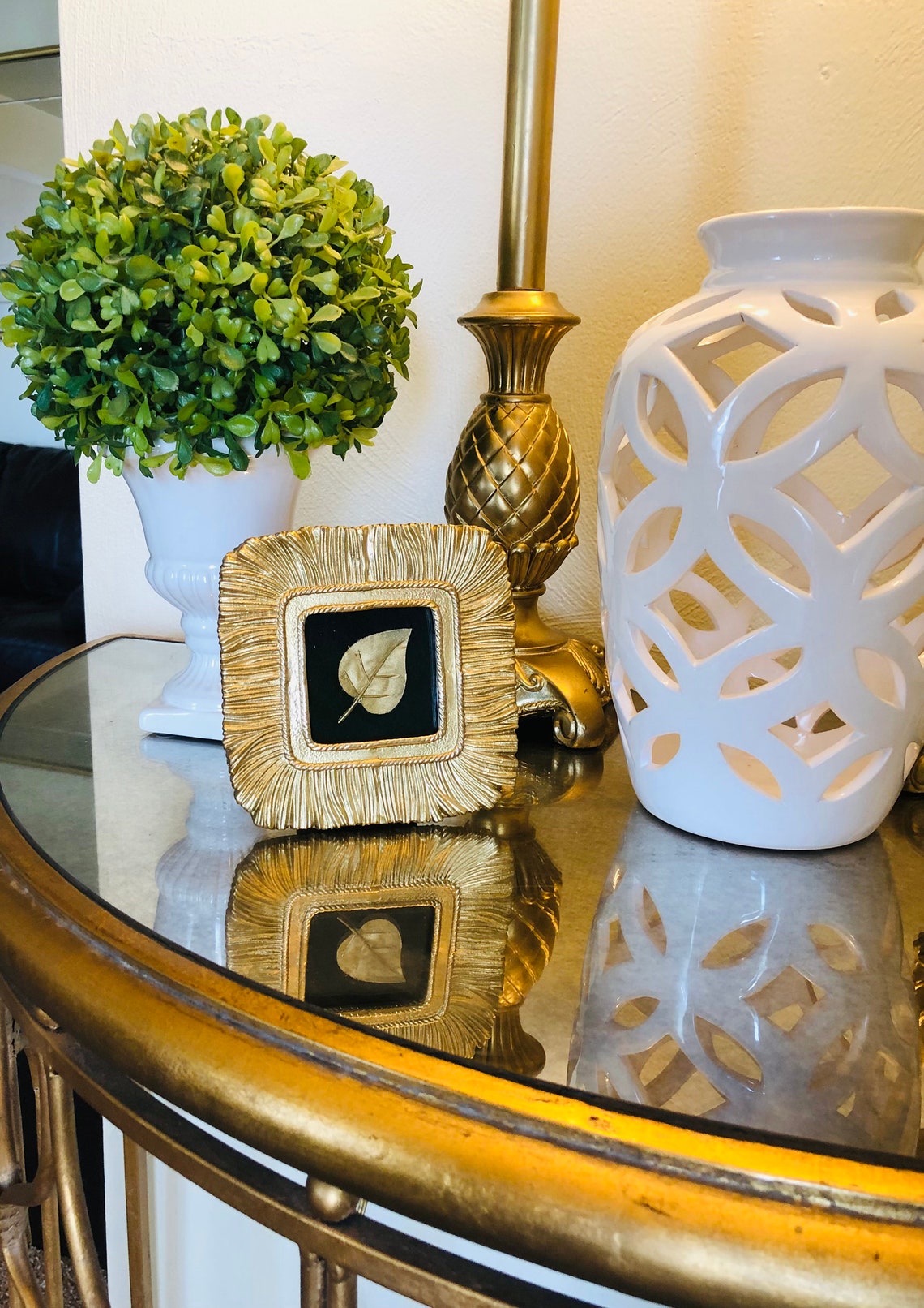 GOLD LEAF DECOR Gold Fall Decor Framed Leaf Gold Frame Etsy