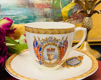COLLECTIBLE ROYAL Coronation China, King Edward VIII , Cup Saucer, Grindley EnglanD