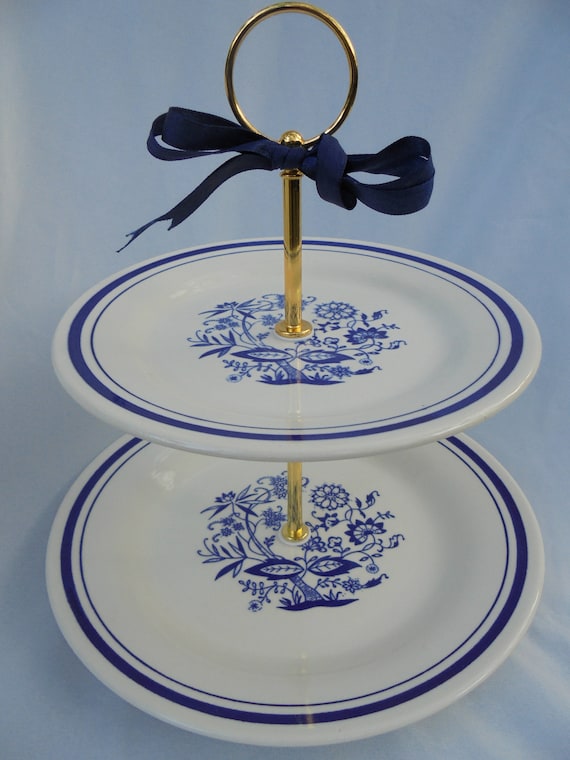 blue white wedding 2 tier cake stand blue willowoxford 1921 etsy