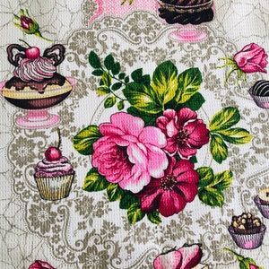 COTTON TEA TOWEL, Housewarming Gift, Tea Time, Pink White, Gift For Her