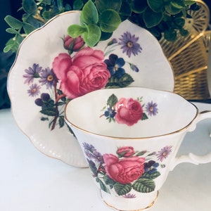 ROYAL ALBERT TEA Set Duo, Cup Saucer,  Rose Porcelain