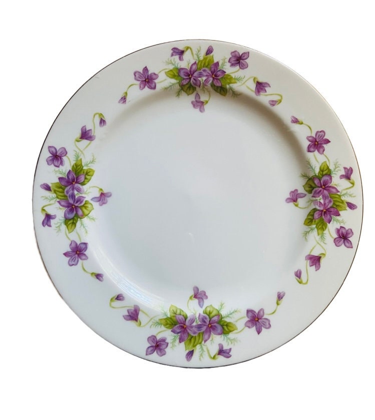 VINTAGE VIOLETS PLATE, Viola Wentworth , Wedding Porcelain, Salad Plate