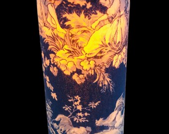 Blue Toile LED Candle: French Renaissance Decor, Romantic Centerpiece