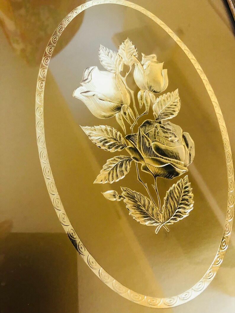GOLDEN ROSE Vanity TRAY Vintage Home Decor Gold Filigree Etsy