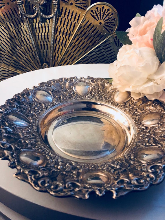 SILVERPLATED PLATE MIRROR Tray, Vintage Collectible Dish, Wall Hanging, Italian Decor Il_570xn