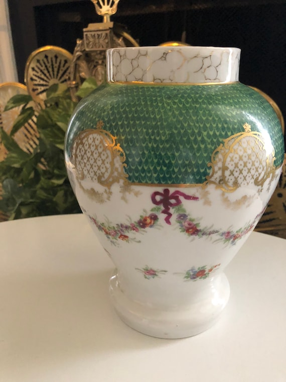 ANTIQUE DRESDEN COBURG Ginger Jar Handpainted Il_570xn