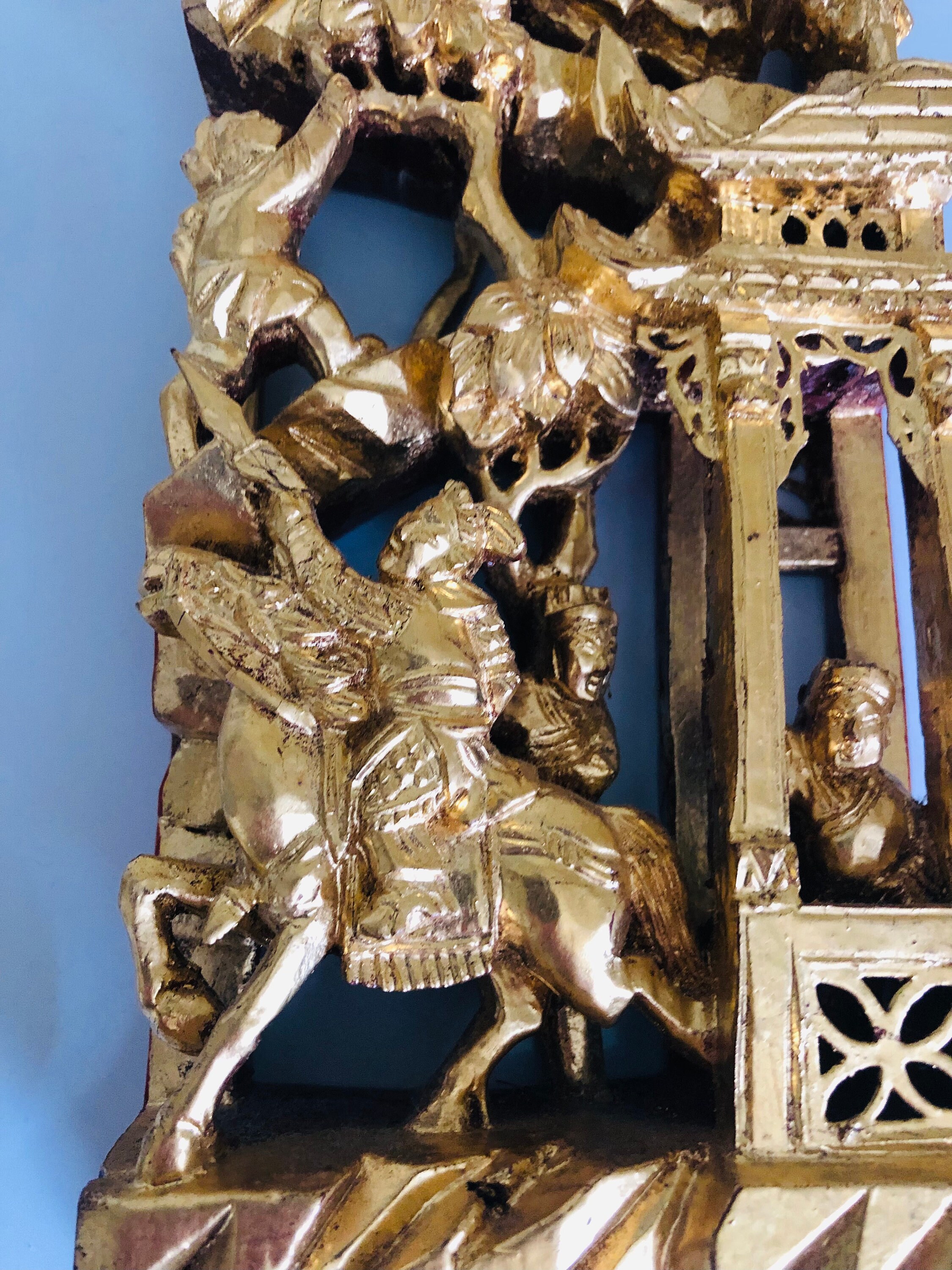 ANTIQUE CHINOISERIE CHIC Decor, Chinese Temple Wood Carving