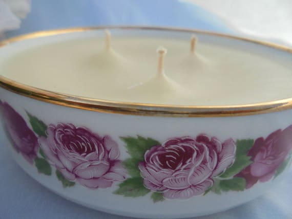 VINTAGE CANDLE, Shabby Chic, Porcelain bowl, Shabby Rose, Bridal Gift, Jumbo Size Il_570xn