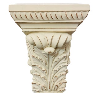 Corinthian Pillar Decor | 12” Greek Column Pedestal with Cappuccino Finish | Vintage Home Accent | Event Decor | Photo Prop