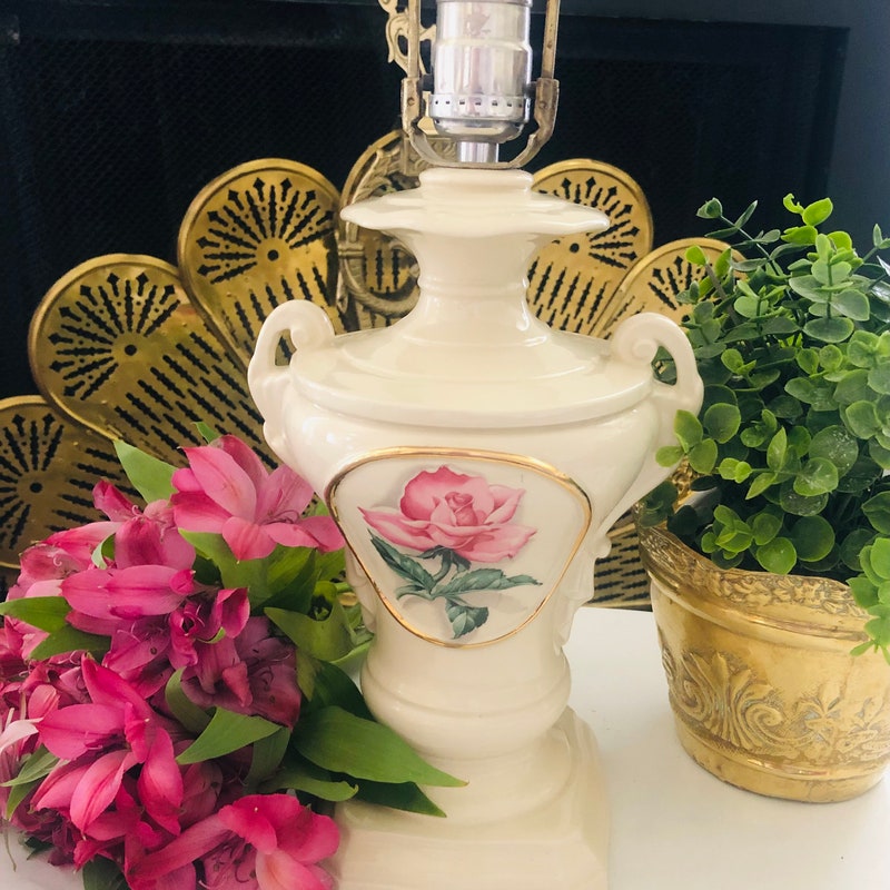 Roses Porcelain Lamp - Etsy