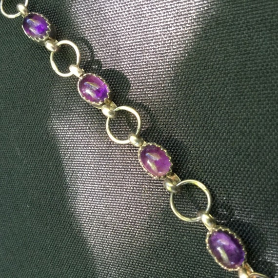 Amethyst Bracelet with 925 Sterling Silver Jewelry 6,5" Vintage Il_570xn