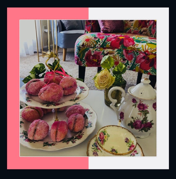 WEDDING CAKE STAND Moss Rose 2 Tier Serving Tray Floral English Tea Room Birthday Party Il_570xn