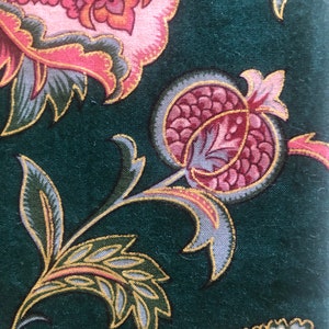 GREEN PURPLE GOLD Fabric, Exotic Flowers, Western Textile, 1 yard image 6