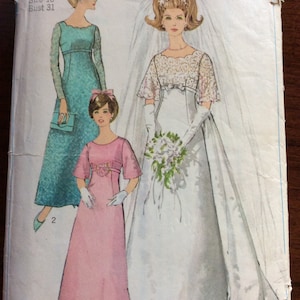 Vintage Simplicity 6825 Sewing Pattern Size 10 Wedding Dress