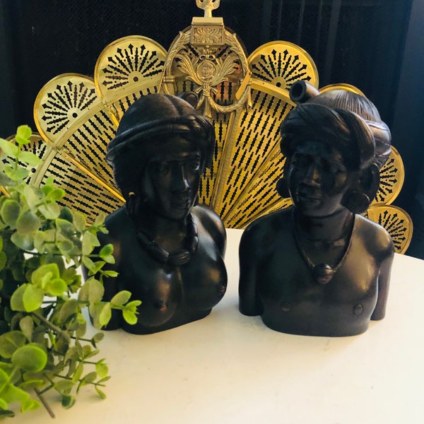 African Ebony Wood Bust - Etsy