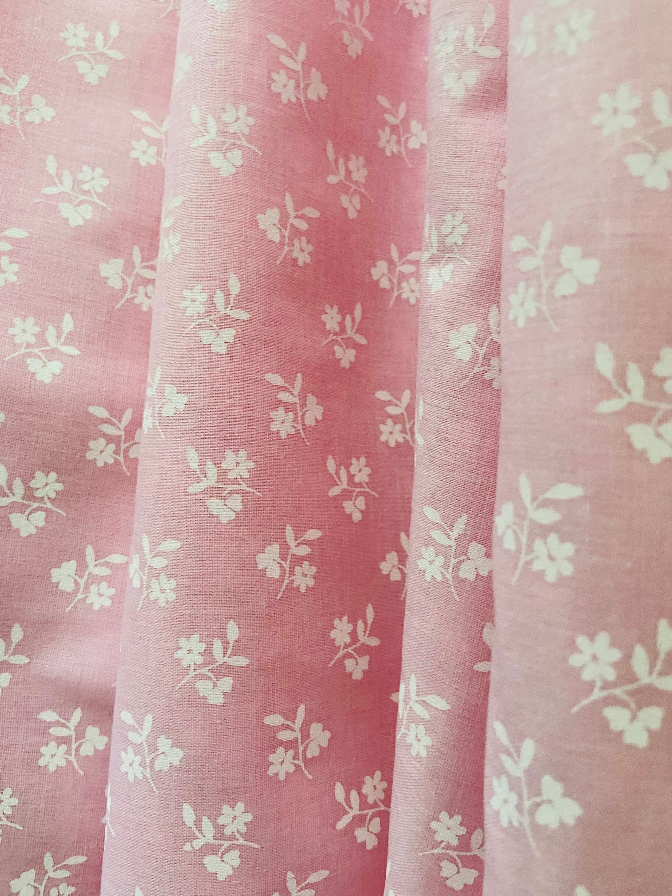 BLUSH PINK FABRIC Floral Cotton Lightweight Apparel Bedding Craft Clothing by the Yard,  Half yard, Quarter yard, 60 Inch Wide