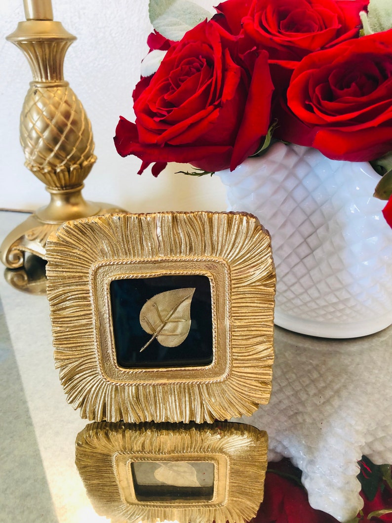 GOLD LEAF DECOR Gold Fall Decor Framed Leaf Gold Frame Etsy