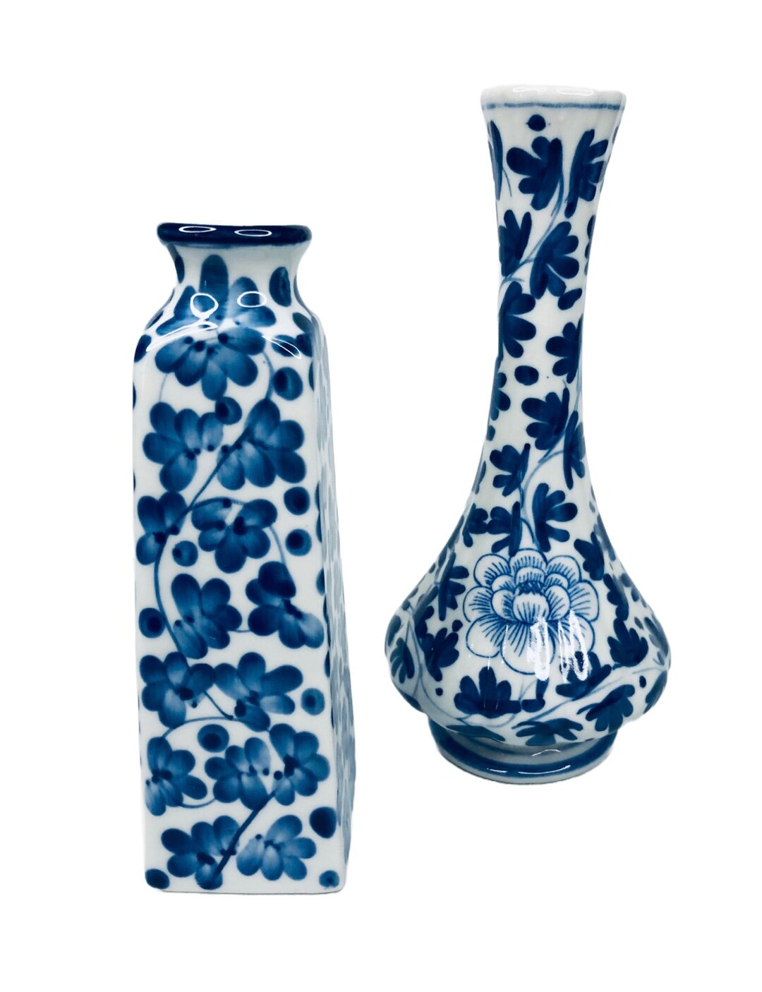 BLUE WHITE Vase Bud Vase Chinoiserie Chic Chinoiserie Etsy