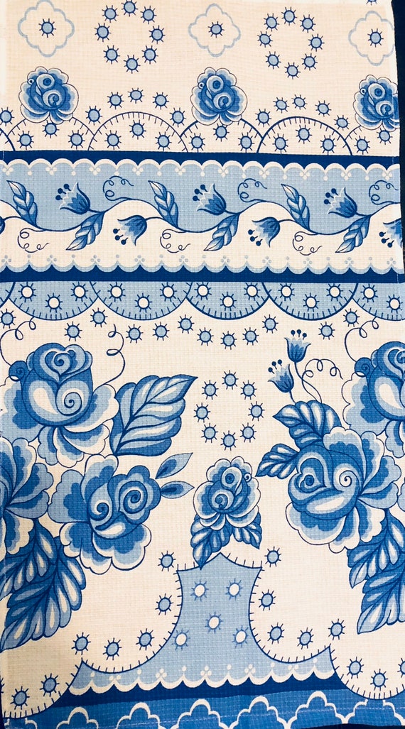 BLUE WHITE, Cotton Kitchen Dish Towel, Blue White, Rectangular ,Chinoiserie Decor, Linens, Delft Motive, Holiday Gift Il_570xn