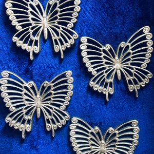 VINTAGE BUTTERFLY WALL Hanging, Heavy Duty Plastic, Set of 4, Hoda, Golden Decor