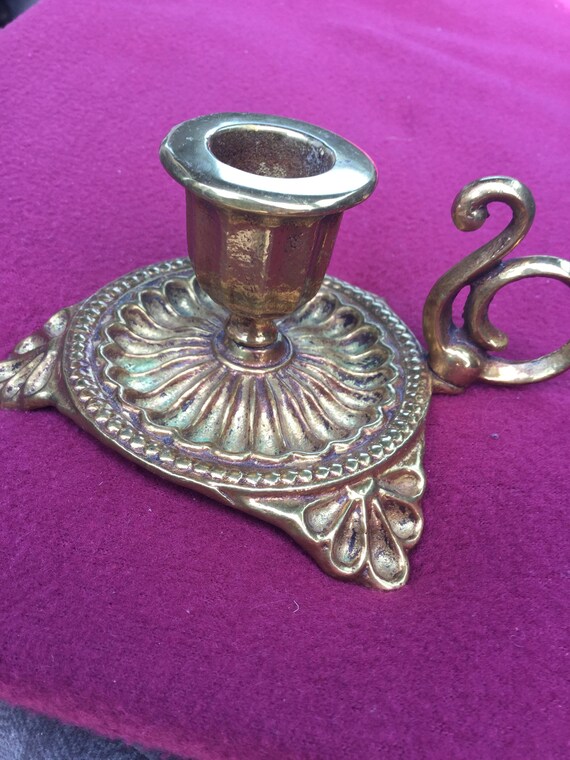 Vintage Brass Candleholder der Heavy Baroque Golden Il_570xn