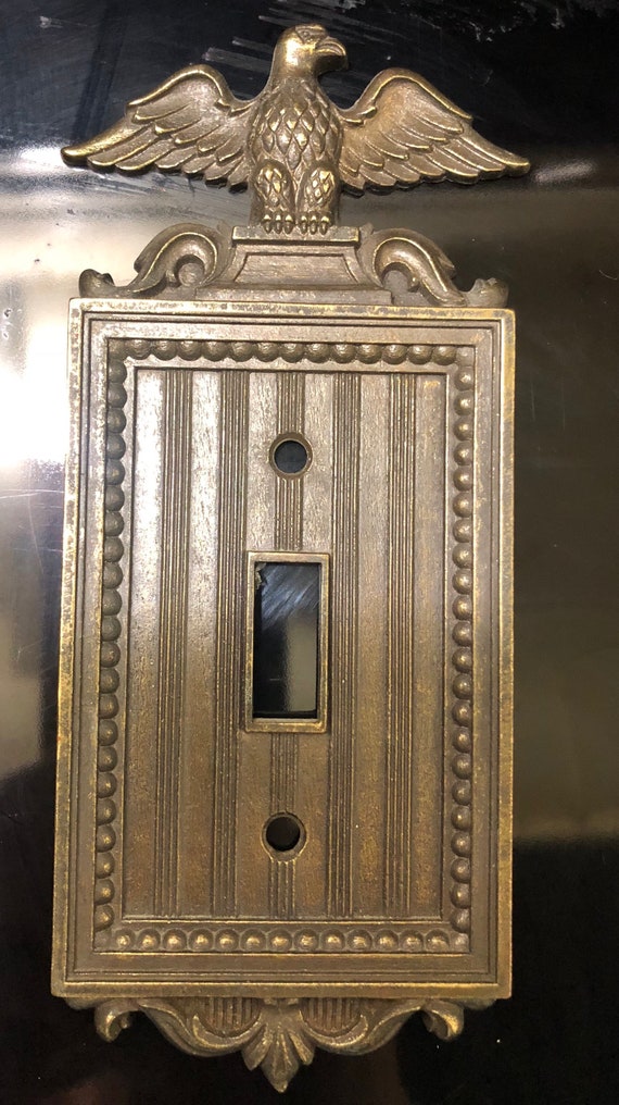 VINTAGE BRASS EAGLE Federalist Decor Switch Cover Plate Il_570xn